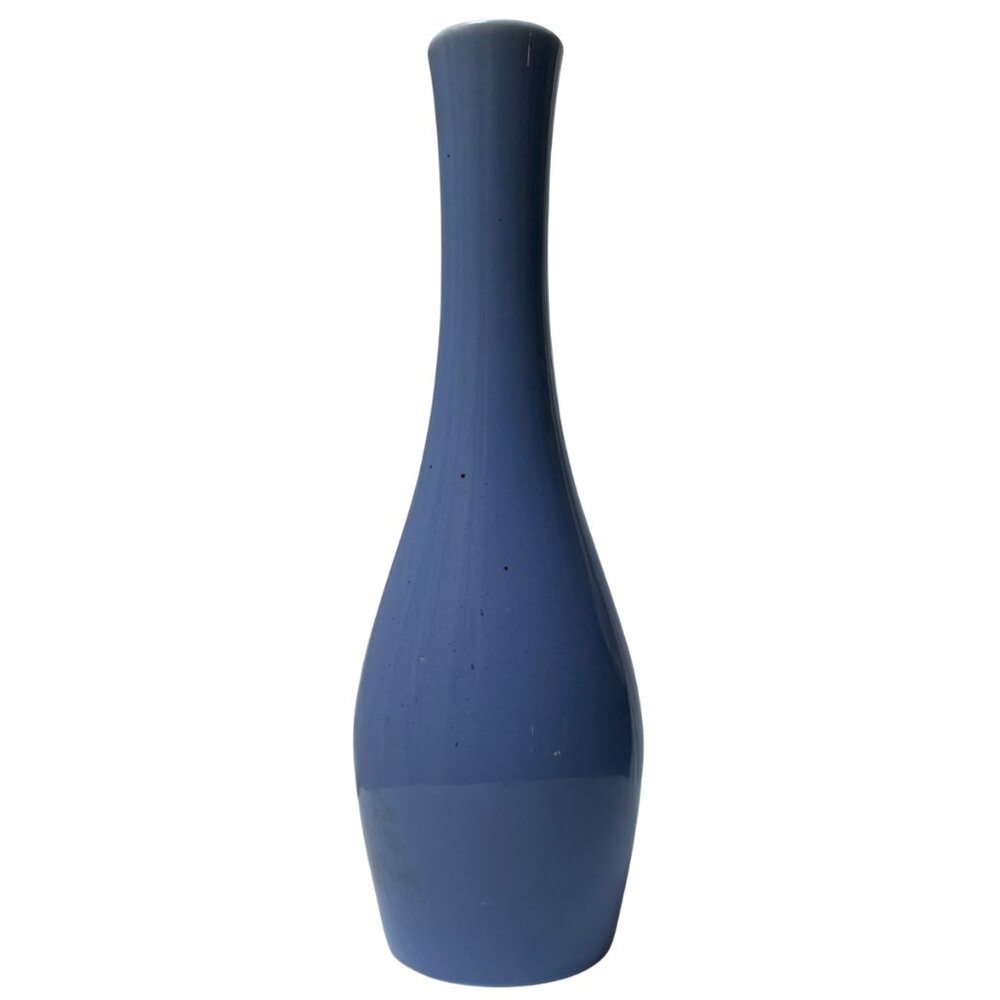 Glossy Blue Ceramic Vase – 7" Tall, Minimalist Elegance - Picture 2 of 7